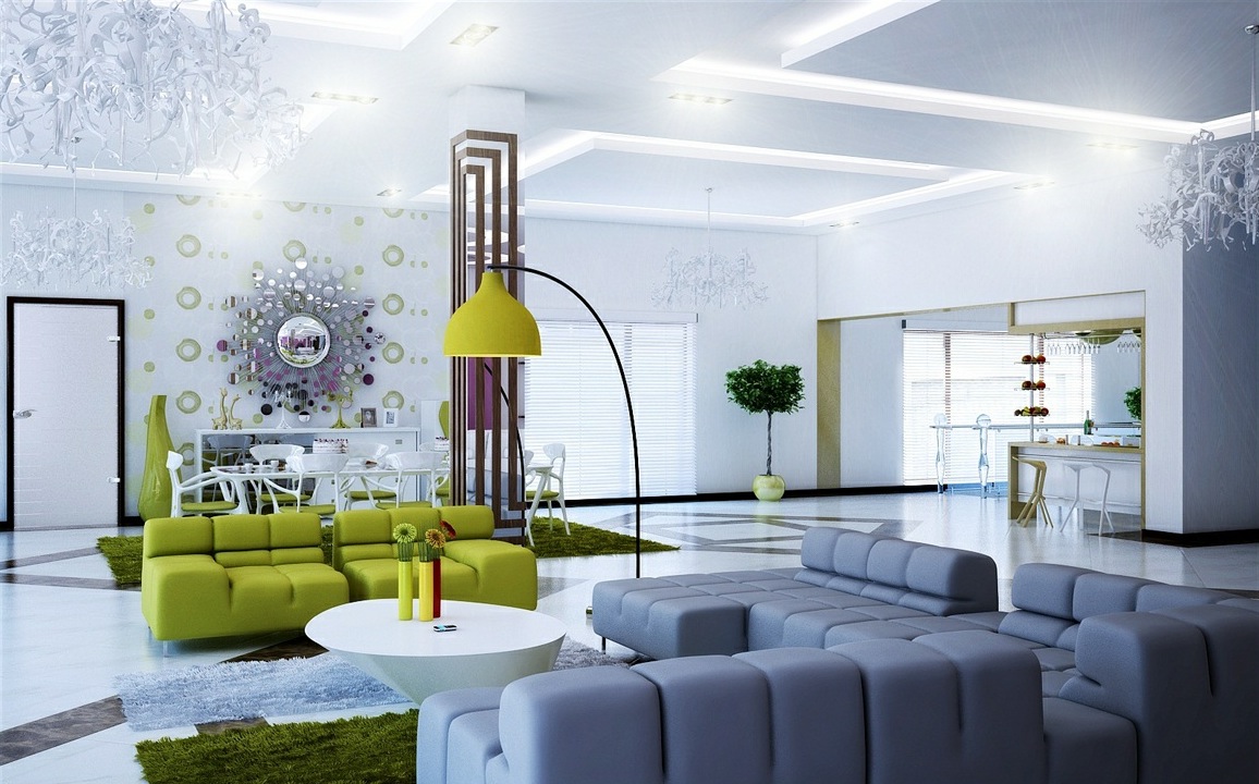 Modern-green-gray-white-living-room