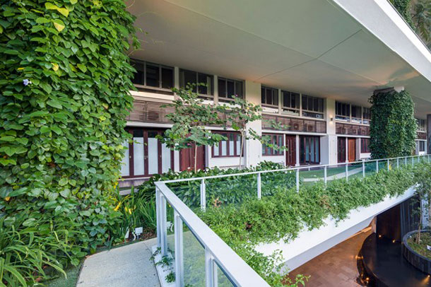 ستون های سبز در ساختمان Jardin / سنگاپور