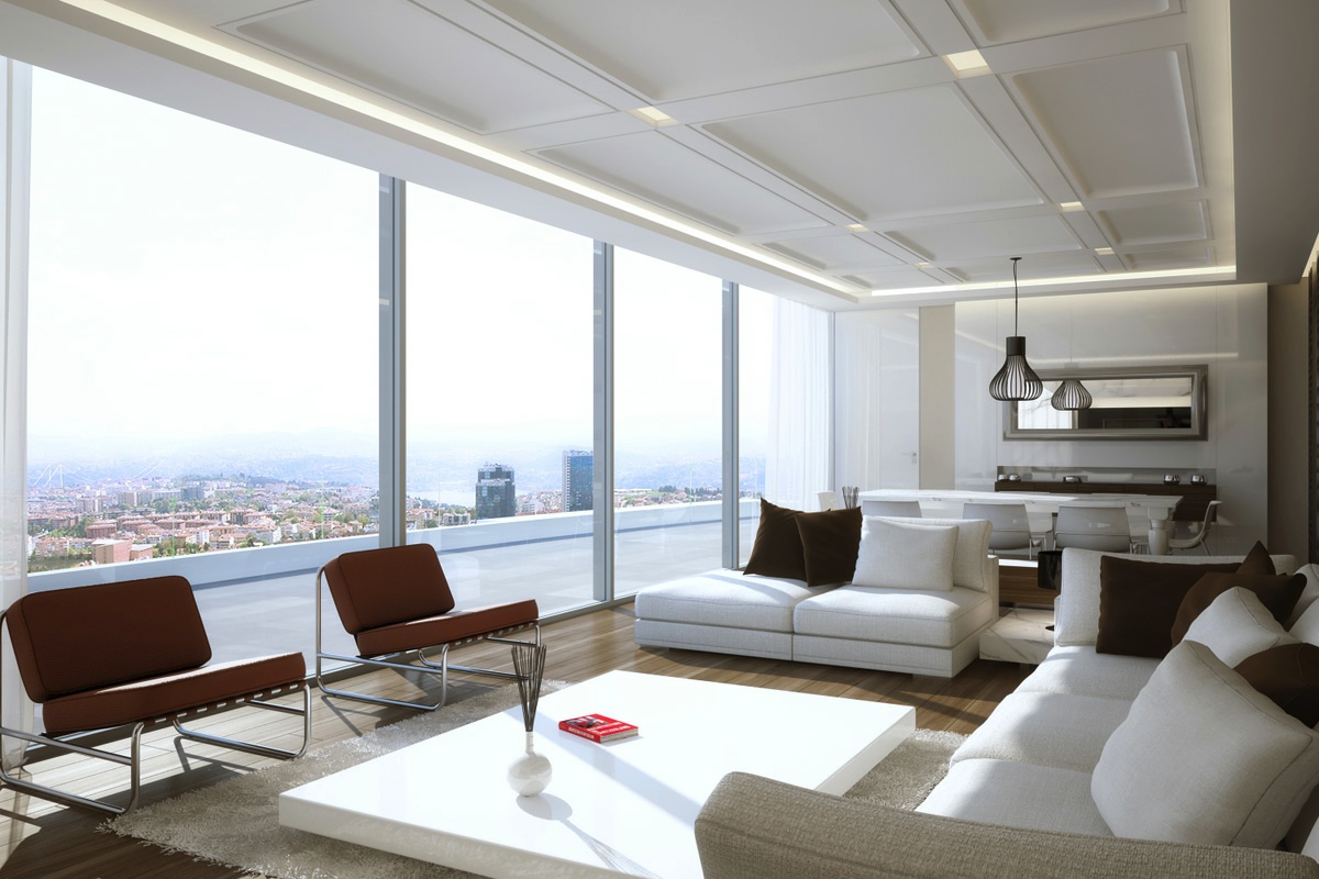 White-brown-living-room