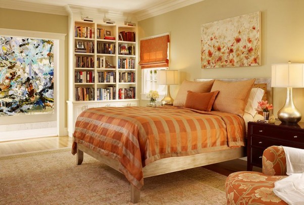 monochromatic-orange-style-bedroom
