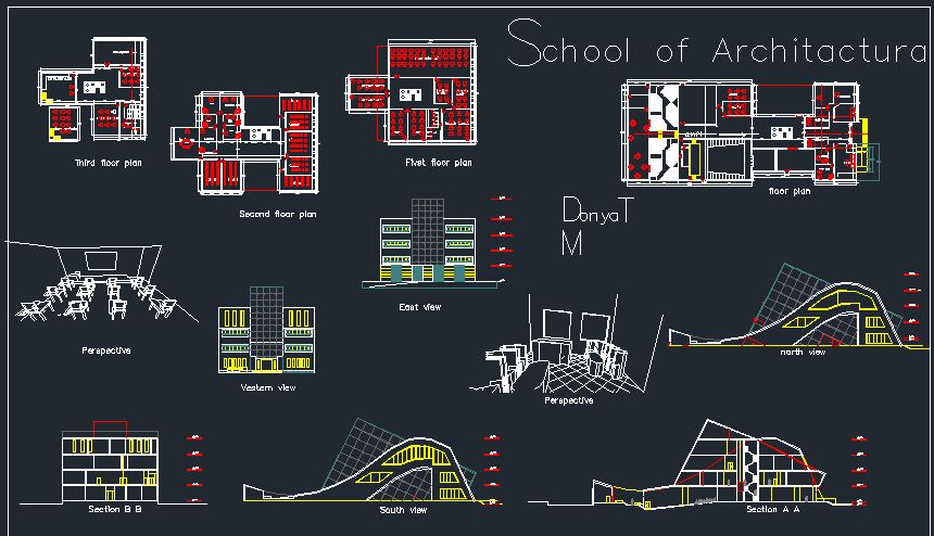 دانلود نقشه اتوکدی کامل دانشگاه معماری