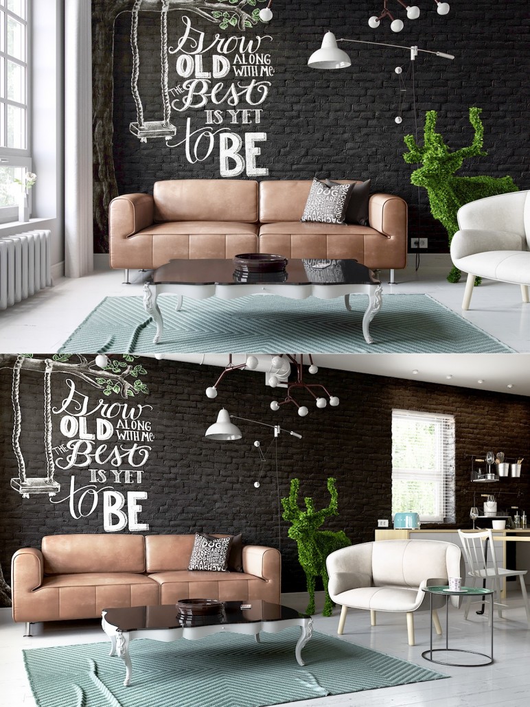 cute-black-brick-interior-wall
