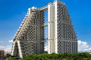 طراحی نمای خیره کننده ساختمان sky habitat واقع در سنگاپور